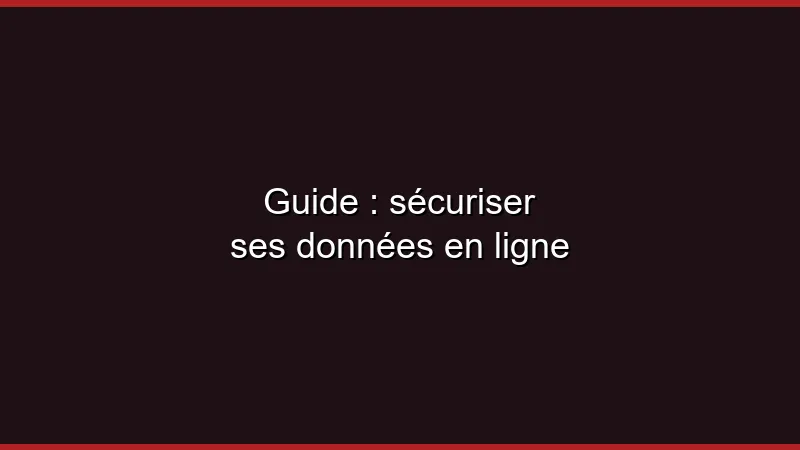 Guide : sécuriser ses données en ligne